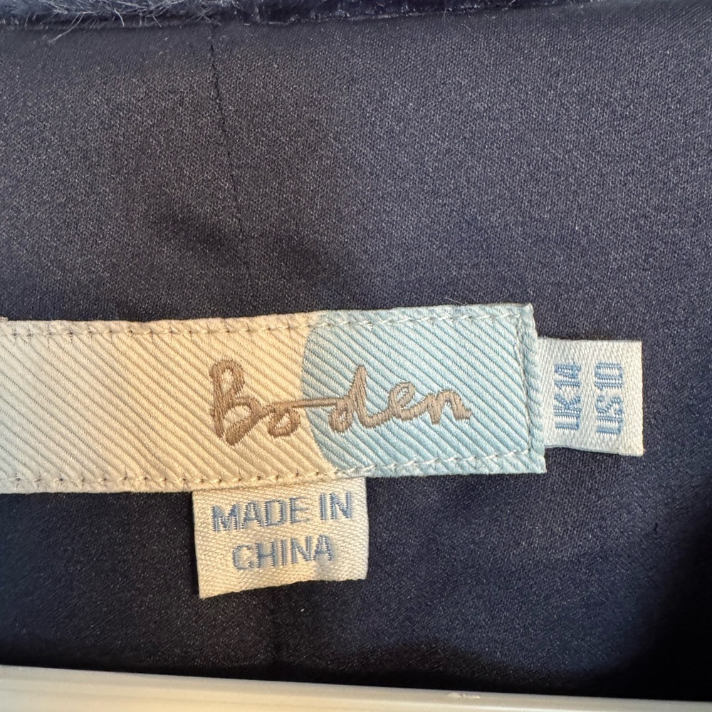 💙🩵 Boden Blue and light blue Striped faux Fur Coat - Picture 6 of 6